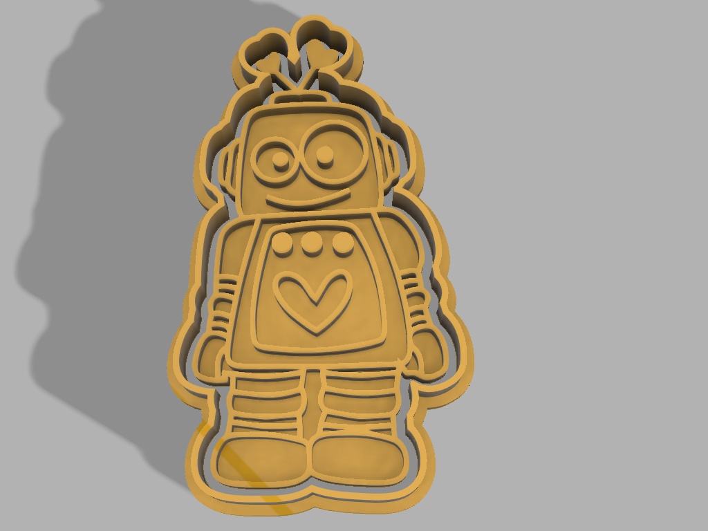 COOKIE AND FONDANT CUTTERS ROBOT LOVE HEARTS