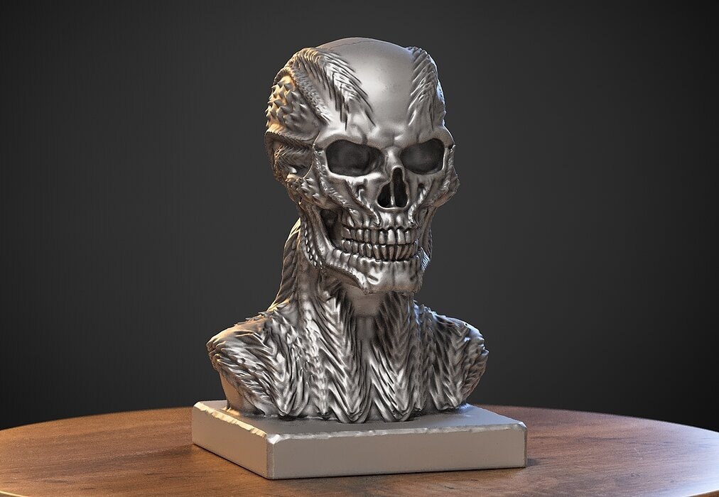 Robot Skull Headphone Stand  Cyborg Headset Stand