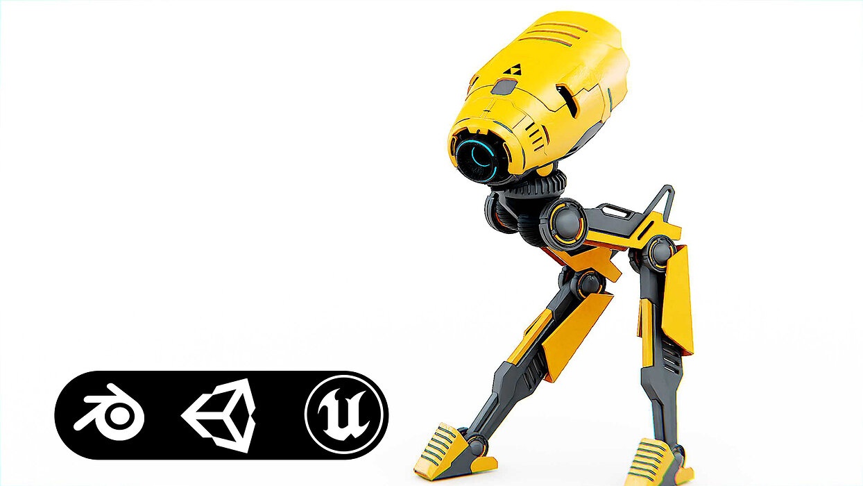 COMBAT DROID D-300  Rigged for Unreal Engine - Unity - MIXAMO