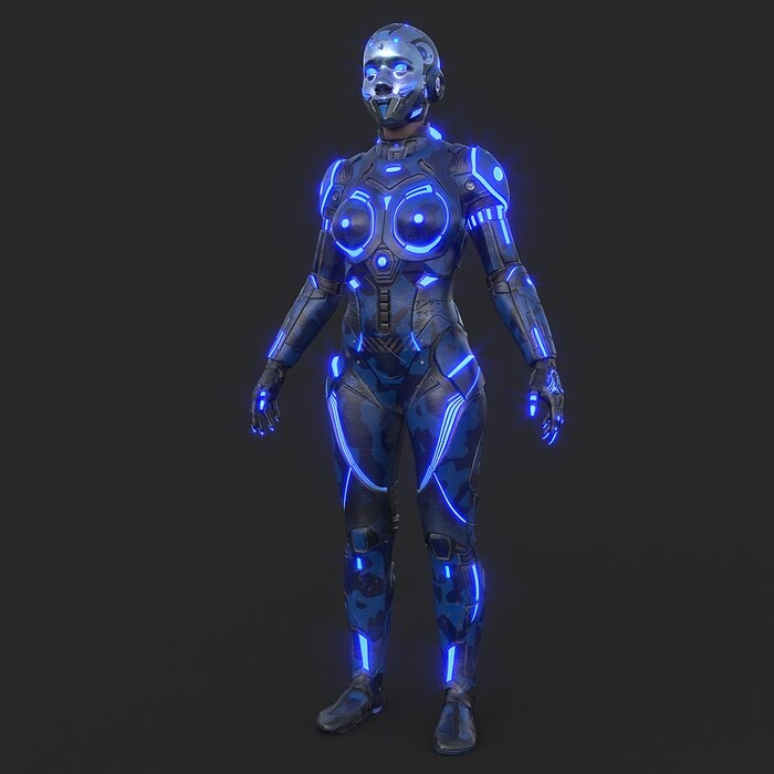 Cyborg Blu Camouflage Vray