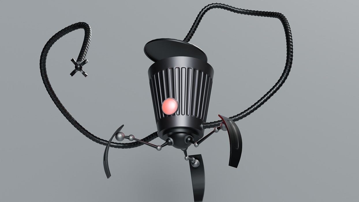 The robot is a garbage can