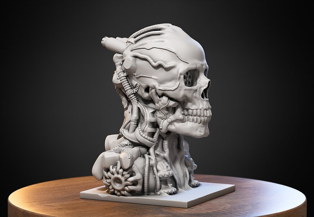 Robot Skull Headphone Stand Cyborg Headset Stand