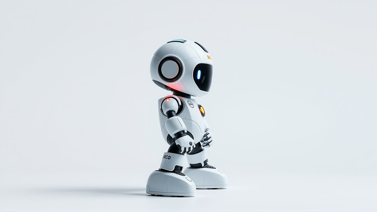 Stylish Toy Robot Assistant with Neon Indicators