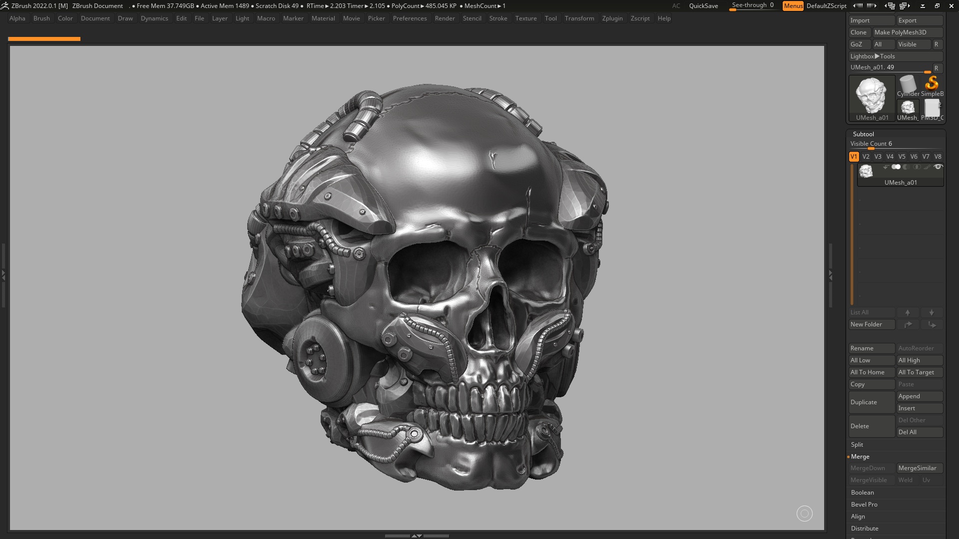 ROBOT SKULL HEAD A02