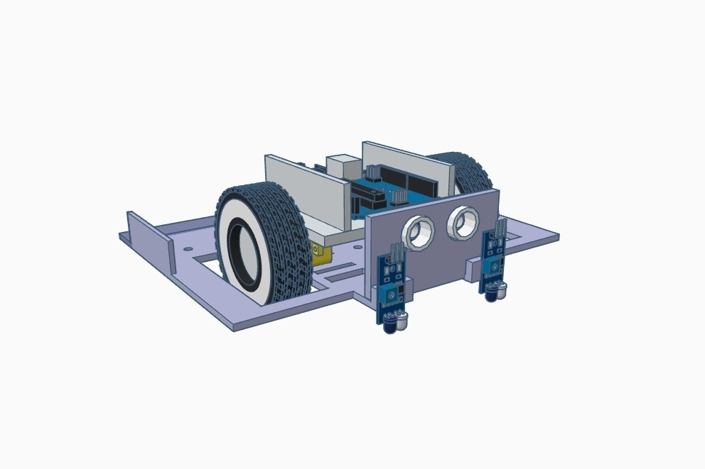 ROBOTIC CHASSIS - BLACK LINE FOLLOWER - (NOT SCREWED)
