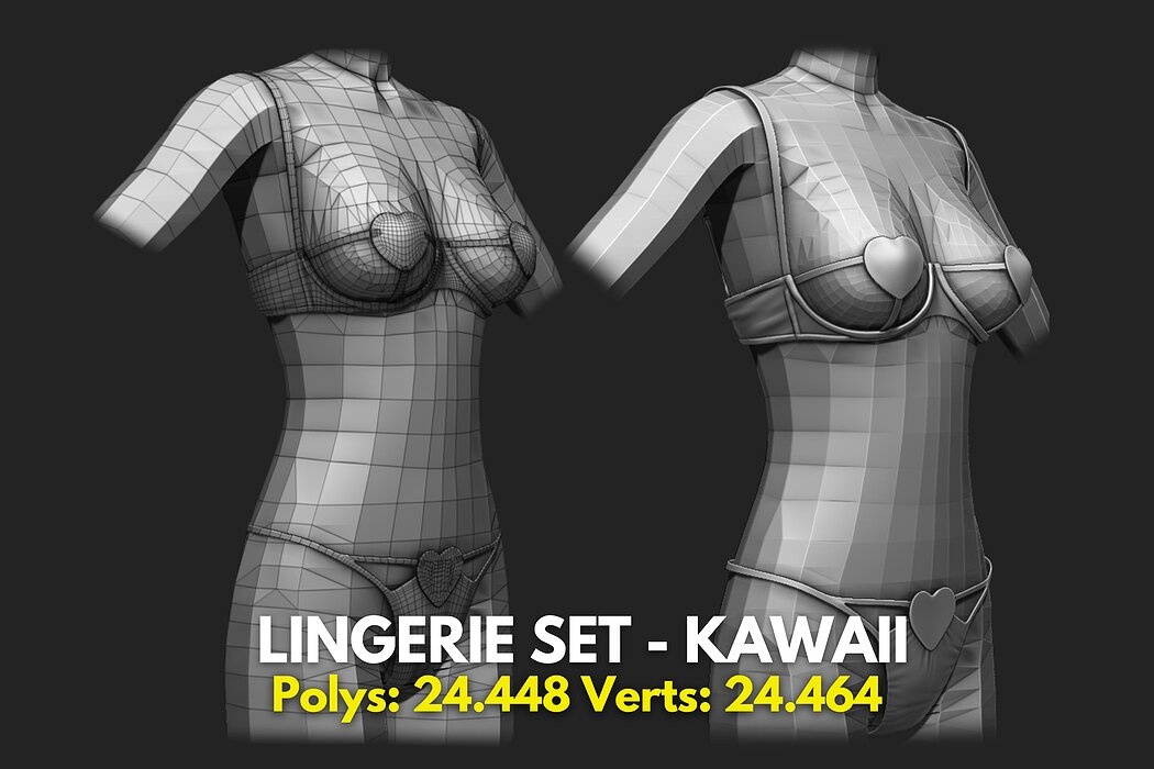 Underwear Set for 3D Avatars - The Sims - Second Life - VR Chat