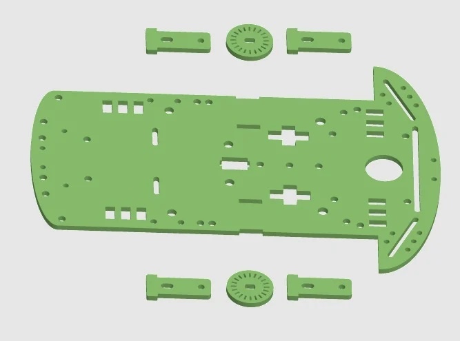 2WD laser cut robot chassis
