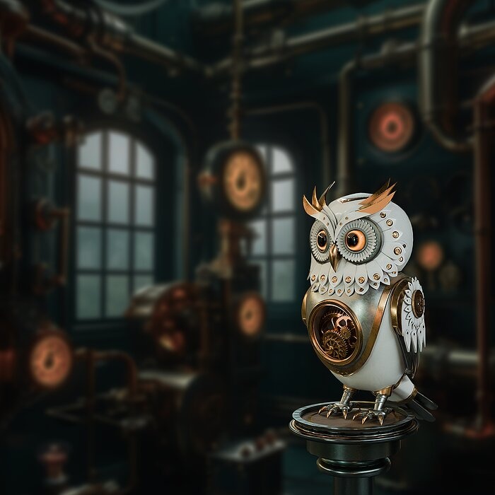 Steampunk Owl Automaton