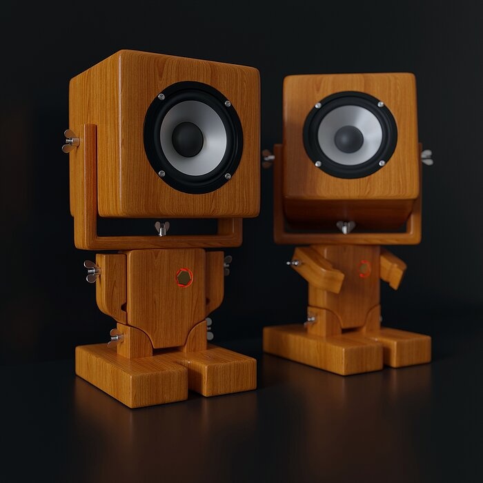 Robot style desktop speakers