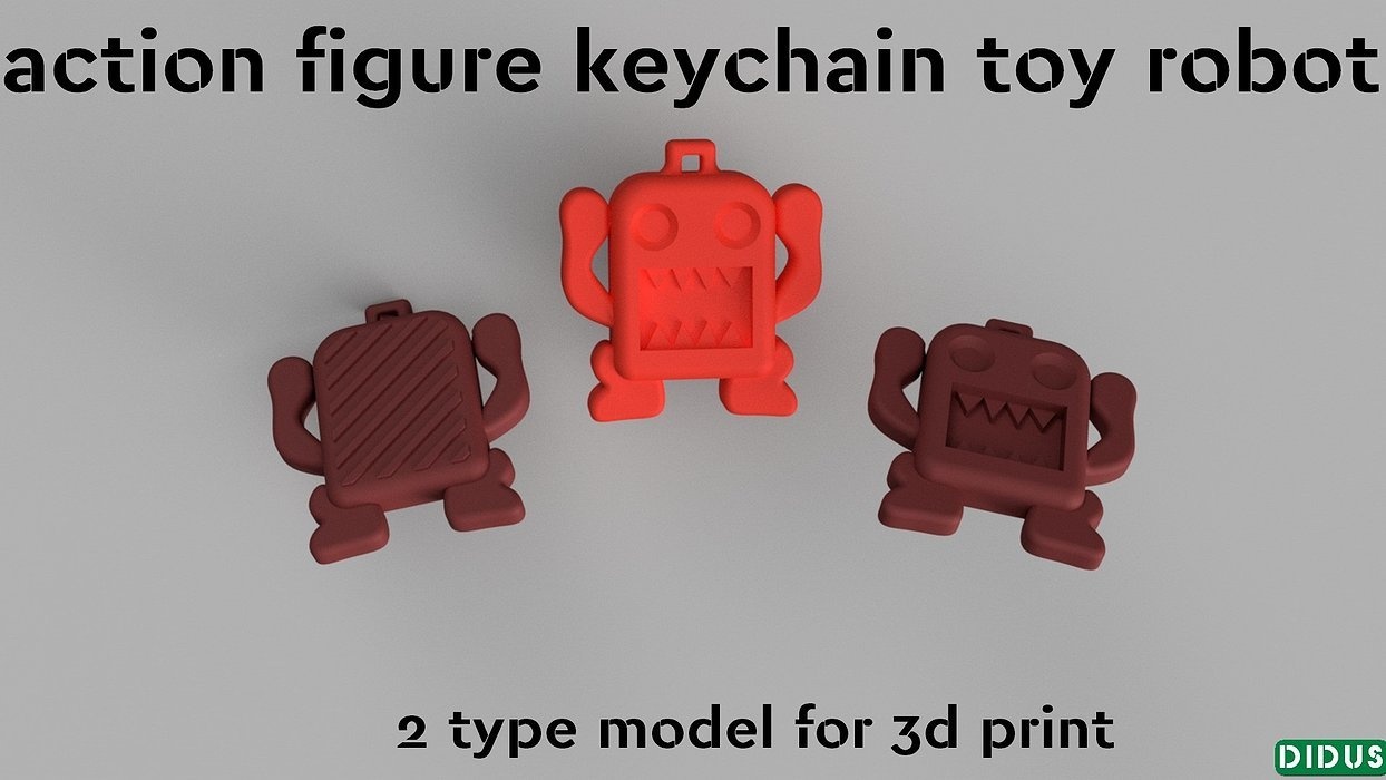 3D action figure keychain toy robot model