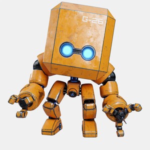 Cute Space Robot Rigged G-26 Yellow