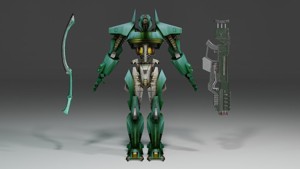 Low poly game-ready Unreal tenement game Rigged Egypt Robot