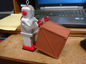 Deluxe, Waking / Rolling "Box Boy" robot.