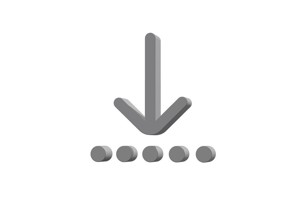 3d arrow down to dotted line