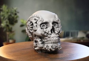 Robot Skull Headphone Stand Cyborg Headset Stand