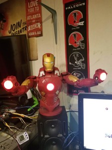 Google AIY Case Ironman Mark 7 torso and base Adafruit Neopixel rings
