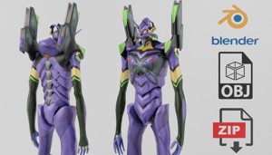 Evangelion EVA Unit 13 Textured Lowpoly