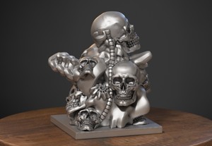 MODERN ABSTRACT SKULL ROBOT FORM , MODERN ABSTRACT SKULL TOBOT 3D PRINT SHAPE, PERFECT GAMER GIFT, FANTASY GIFT A219 (1)