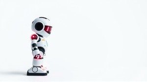 Stylish Robot Assistant with Neon Indicators