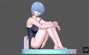 REI AYANAMI SWIM SUIT EVANGELION SEXY GIRL STATUE CUTE PRETTY ANIME CHARACTER 3D PRINT