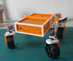 Mars rover with rocker bogie mechanism