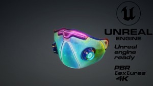 Cyberpunk Gas Mask game ready UE5 FBX 