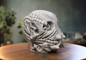 Skull robot dragon Headphone Stand Cyborg skull dragon