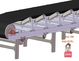 industrial 3D model Belt conveyor