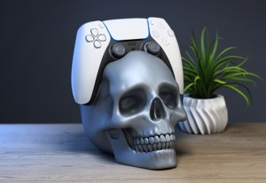 ROBOT SKULL PS5 CONTROLLER STAND, ROBOT SKULL HEAD PS5CONTROLLER HOLDER, ROBOT SKULL PS5 CONTROLLER STAND, PERFECT GAMER GIFT, A294 (1)