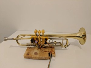 Trumpet-Playing Robot Finger Mechanism