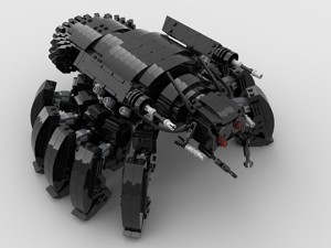 retro futuristic walker tank