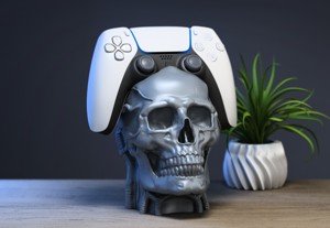 ROBOT SKULL PS5 CONTROLLER STAND, ROBOT SKULL HEAD BUST PS5CONTROLLER HOLDER, ROBOT SKULL PS5 CONTROLLER STAND, PERFECT GAMER GIFT, A291 (1)
