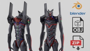 Evangelion EVA MK 09 2 Textured Lowpoly