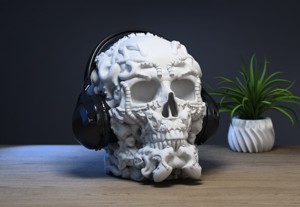 ROBOT SKULL HEADPHONE STAND CYBORG HEADSET STAND PERFECT GAMER GIFT SCI-FI FANS GIFT ROBOT SKULL HEADPHONE HOLDER A07 (1)