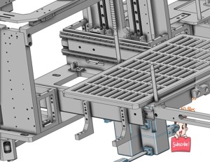 industrial 3D model pull type tray loading mechanism