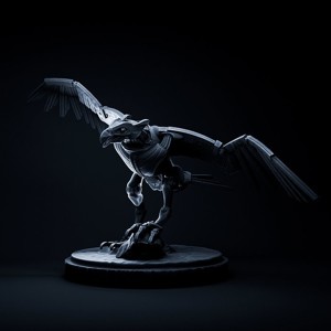 Eagle mecha robot 32mm scale pre-supported bird