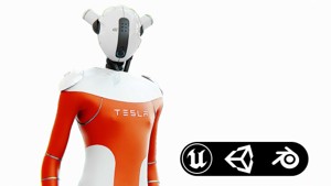 TESLA ROBOT V-3 Rigged for Unreal Engine - Unity - MIXAMO