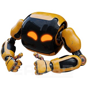 Cute Space Robot Rigged H-72 Yellow