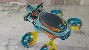 shark drone for games low poly