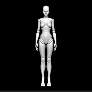 HUMANOID FEMALE ROBOT 3D PRINT MODEL - SCI-FI ANDROID STL FILE - FUTURISTIC ROBOT SCULPTURE - CYBERPUNK FAN ART - MECHANICAL CHARACTER DESIGN