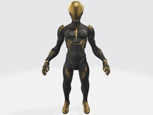 Super black and gold suit