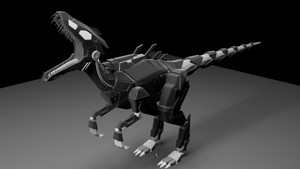 FUTURISTIC MASIAKASAURUS ROBOT RAPTOR 3D MODEL