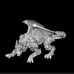 DRAGON ROBOT - FUTURISTIC MECHANICAL BEAST - SCI-FI DRAGON DESIGN - ROBOTIC CREATURE MODEL - INTRICATE 3D PRINT