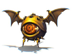 Metallic Drone Spikes Central Eye Bat Wings Tail