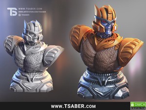 Dino Warrior Bust