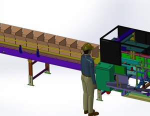 industrial 3D model Bottle carton packing line