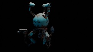 fallout Mr Handy Robot Rig 3D Low-poly 3D model Free low-poly