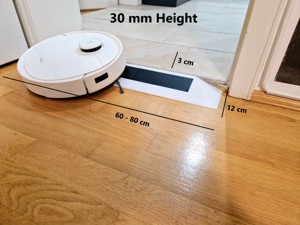 30 MM ADJUSTABLE RAMP FOR ROBOT VACUUM CLEANER WITH RUBBER STRIPS AND MAGNETIC STRIP