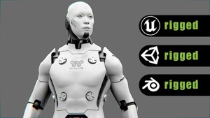 META HUMAN BOT-B Rigged for Unreal Engine - Unity - MIXAMO 