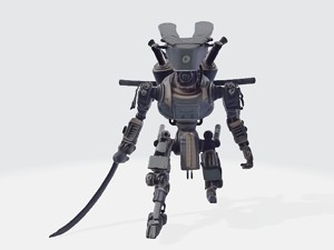 Lowpoly samurai robot